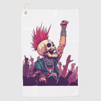 Rock N� Skull � Funny Punk Skeleton Concert Golf Towel