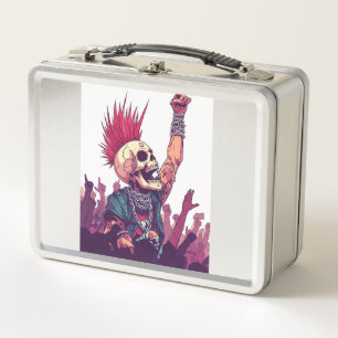 Rock N� Skull � Funny Punk Skeleton Concert Metal Lunch Box
