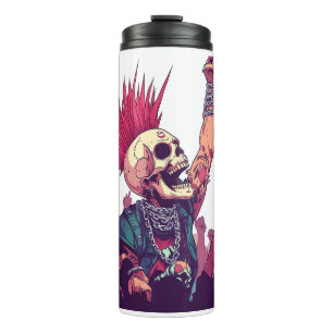 Rock N� Skull � Funny Punk Skeleton Concert Thermal Tumbler
