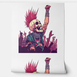 Rock N� Skull � Funny Punk Skeleton Concert Wallpaper