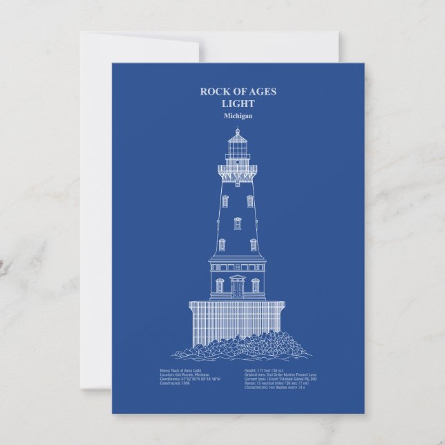 Rock of Ages Lighthouse - Michigan – AD Card (Front)