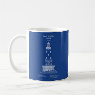 Rock of Ages Lighthouse - Michigan – AD Coffee Mug