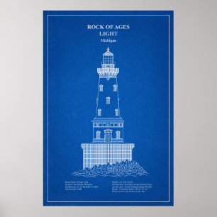 Rock of Ages Lighthouse - Michigan – AD Poster