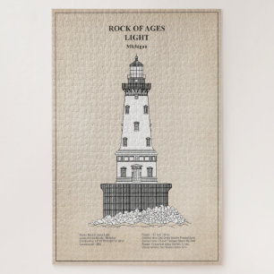 Rock of Ages Lighthouse - Michigan - SBD Jigsaw Puzzle