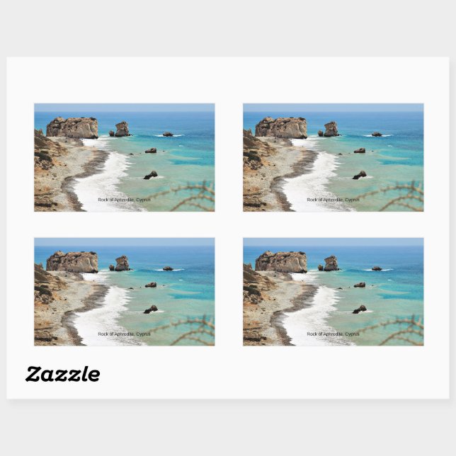 Rock of Aphrodite, Cyprus, Rectangular Sticker (Sheet)