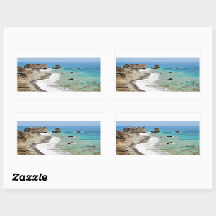 Rock of Aphrodite, Cyprus, Rectangular Sticker