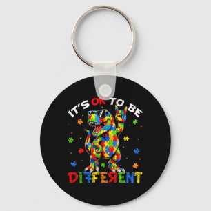 Rock On Autism Awareness Shirts Dinosaur Autism Key Ring