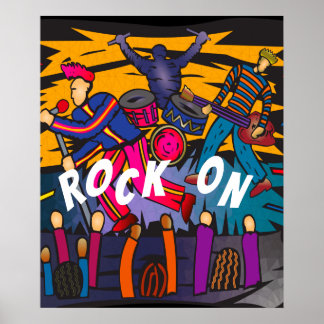 “Rock On” Band Concert Music Art Poster