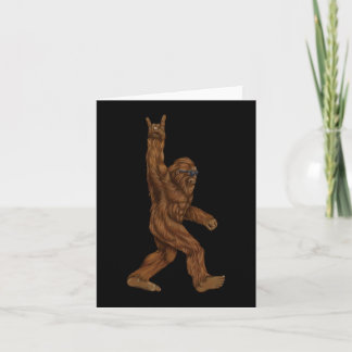 Rock On Bigfoot Sasquatch Loves Rock And Roll Sung Card