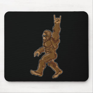 Rock On Bigfoot Sasquatch Loves Rock And Roll Sung Mouse Pad
