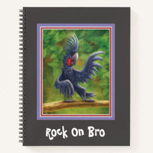 Rock On Bro Black Cockatoo Spiral Notebook