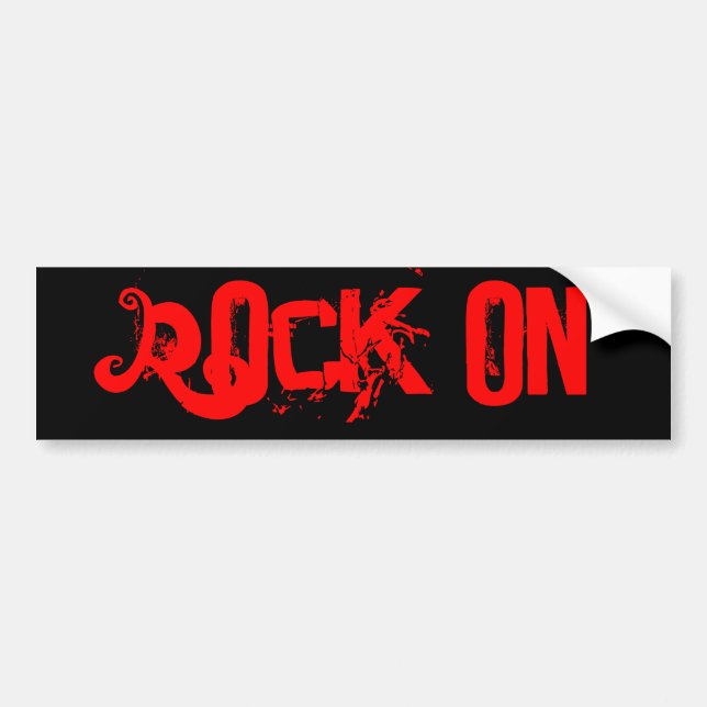 Rock on bumper sticker (Front)