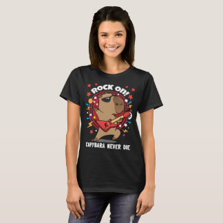 Rock On! Capybara Never Die Guitar Solo T-Shirt