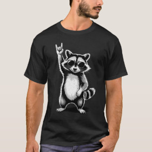 Rock On Concert Festival Music Funny Raccoon famil T-Shirt