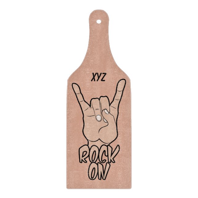 ROCK ON custom colour cutting board (Front)