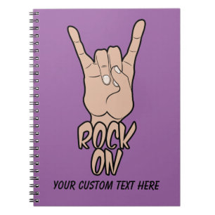 ROCK ON custom colour notebook