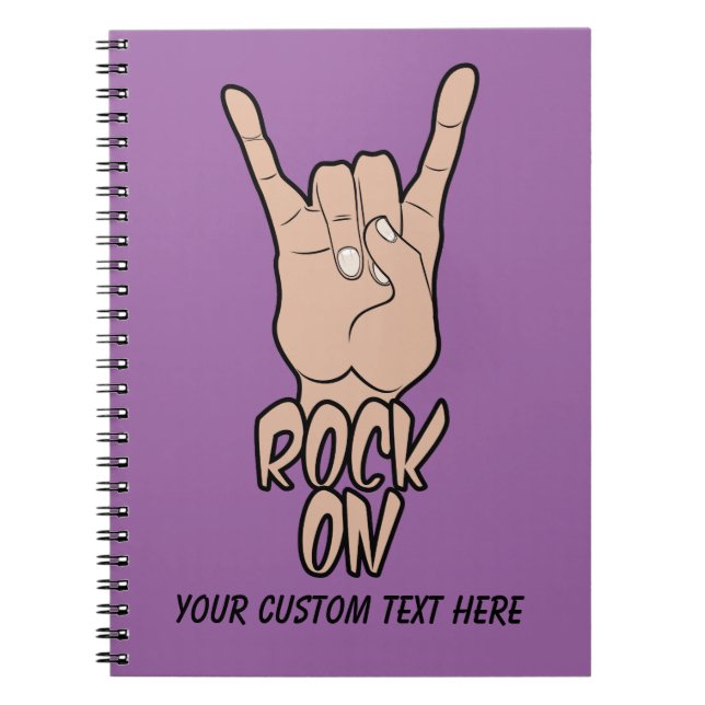 ROCK ON custom colour notebook (Front)