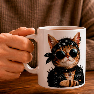 Rock On! – Custom Rock Cat Coffee Mug