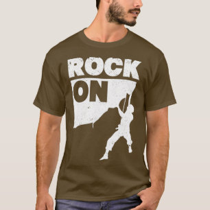 Rock On Funny Climbing Vintage Climber Mountaineer T-Shirt