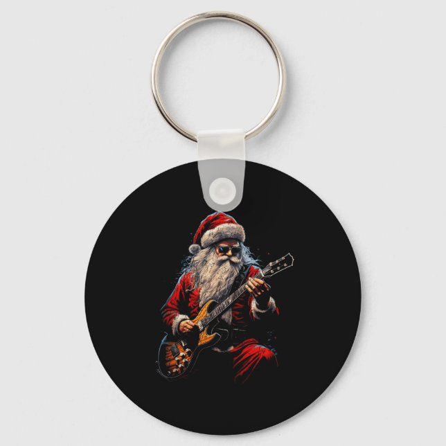 Rock On Guitar Neck - Rock &amp; Roll Halloween Sk Key Ring (Front)