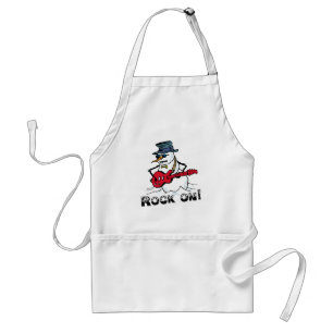 Rock On Guitar Playing Snowman Standard Apron