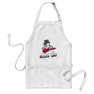 Rock On Guitar Playing Snowman Standard Apron