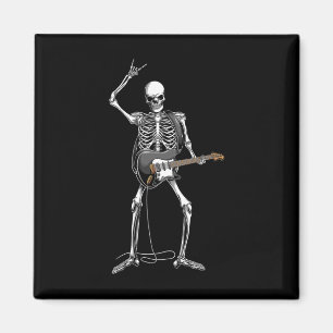 Rock On Halloween Skeleton Guitarist Rock And Roll Magnet