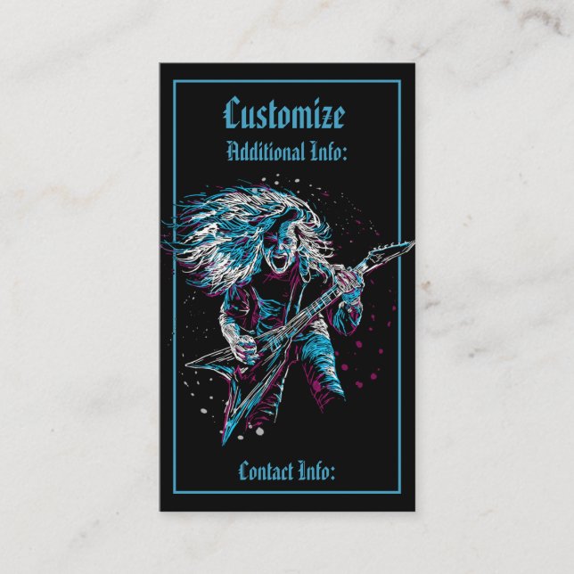 Rock On Heavy Metal 2 Business Card (Front)