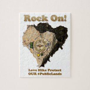 ROCK ON! Love Hike Protect Our Public Lands Jigsaw Puzzle