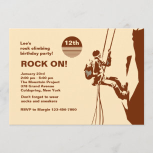 Rock On Mountain Climbing Invitation