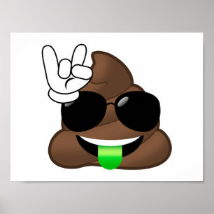 Rock On Poop Emoji Poster