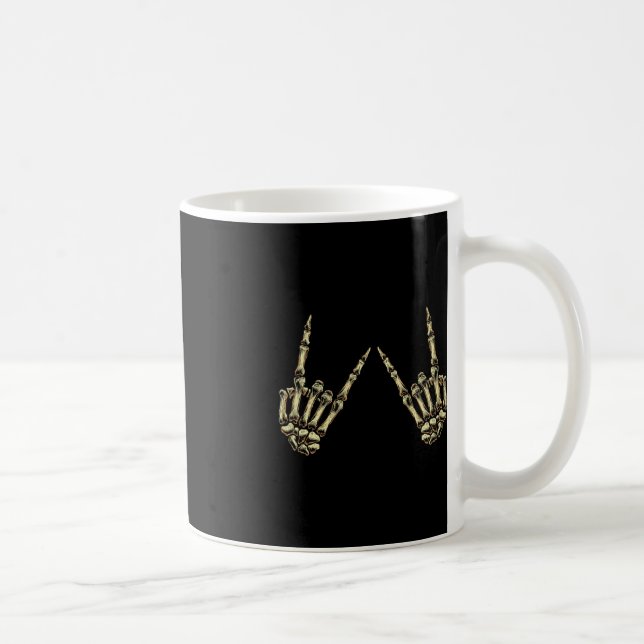 Rock On Rock And Roll Skeleton Hands - For Concert Coffee Mug (Right)