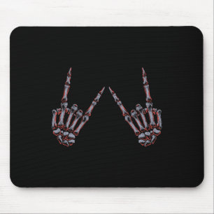 Rock On Rock And Roll Skeleton Hands - For Concert Mouse Pad