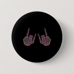 Rock On Rock Star Buddy Concert - Halloween Skelet 6 Cm Round Badge