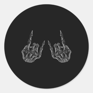 Rock On Rock Star Buddy Concert - Halloween Skelet Classic Round Sticker