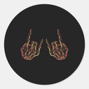 Rock On Rock Star Buddy Concert - Halloween Skelet Classic Round Sticker