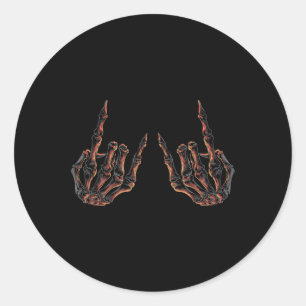 Rock On Rock Star Buddy Concert - Halloween Skelet Classic Round Sticker