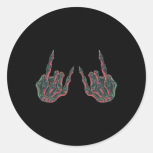 Rock On Rock Star Buddy Concert - Halloween Skelet Classic Round Sticker