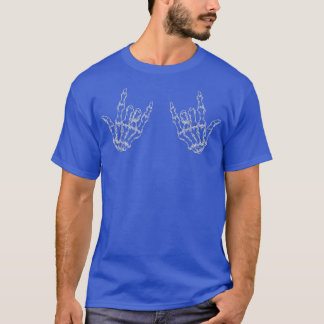 Rock On Rock Star Skeleton Hand Trendy Halloween R T-Shirt