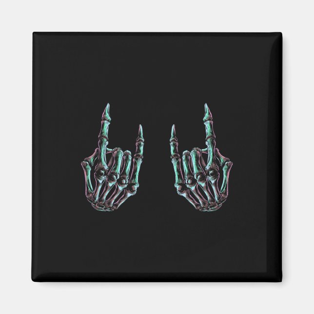 Rock On Rock Star Skeleton Hands - Concert Band Gr Magnet (Front)