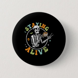 Rock On Rock Star Skeleton Hands - Concert Bynd Gr 6 Cm Round Badge