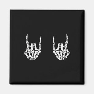 Rock On Rock Star Skeleton Hands Rocker Fun Hallow Magnet