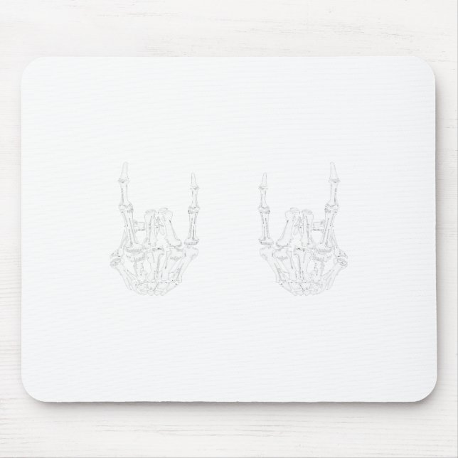 Rock On Rock Star Skeleton Hands Rocker Fun Hallow Mouse Pad (Front)