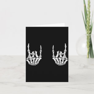 Rock On Rock Star Skeleton Hands Rocker Funny Card