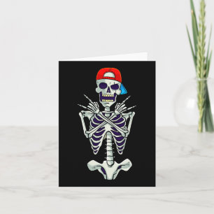 Rock On Rocker Skeleton Hands Costume Funny Hallow Card