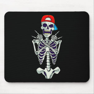 Rock On Rocker Skeleton Hands Costume Funny Hallow Mouse Pad