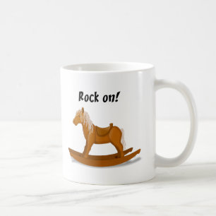 Rock On Rocking Horse Cute Kids Cartoon Art Coffee Mug