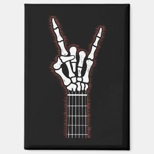 Rock On Skeleton Hand Guitar Gifts Magnet