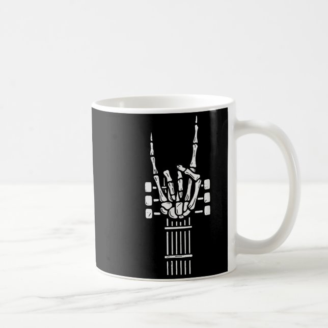 Rock On Skeleton Hand Guitar Guitarist Funny Music Coffee Mug (Right)