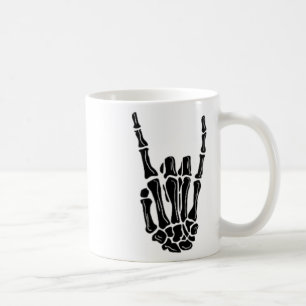 Rock On Skeleton Hand Halloween Coffee Mug
